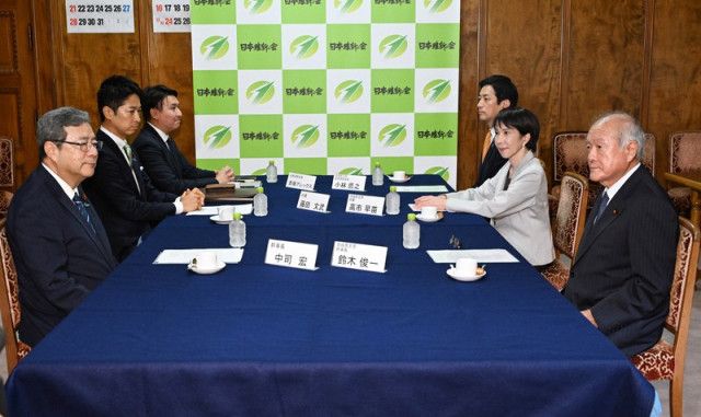 自民、高市早苗総裁から維新へ「フルスペックでの連立」要請 閣僚を出す形での閣内協力